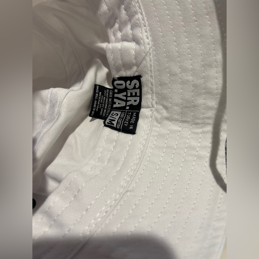 ser.o.ya white washed denim bucket hat with drawstring detail size small medium - Picture 4 of 5